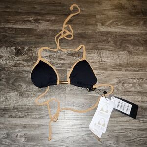 Vix Black and Tan Bikini Top